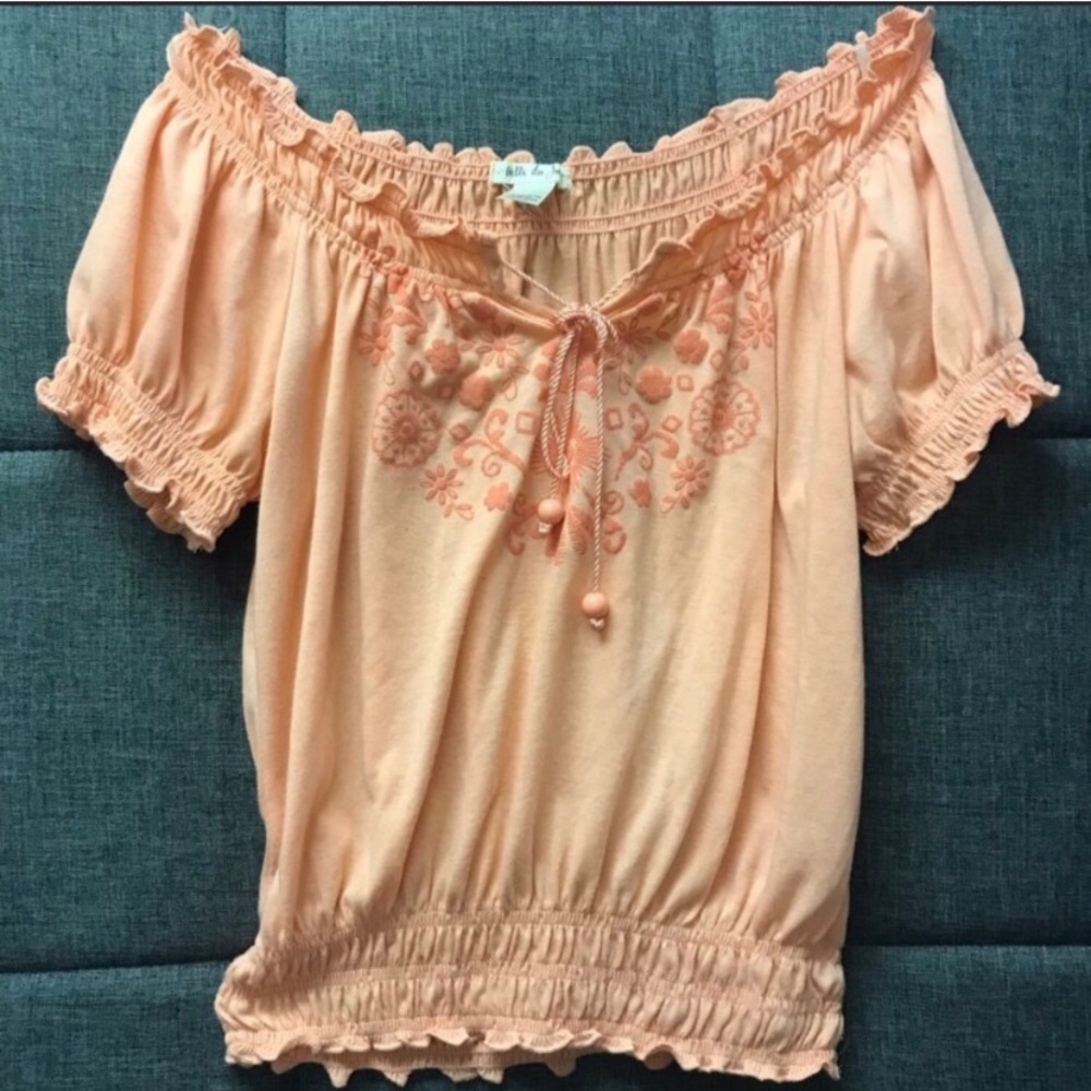 Peach Belle Du Jour Summer Blouse